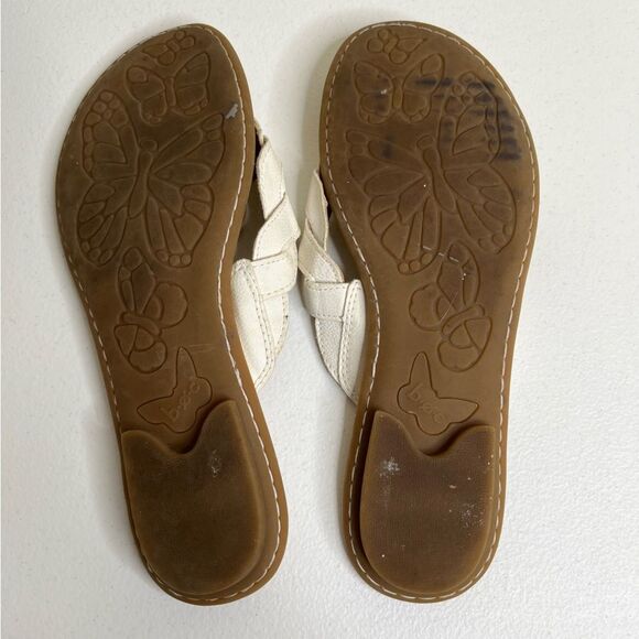 BOC Born Concepts White Faux Leather Thong Sandals Flip Flops Slides Women 9 - Picture 12 of 13